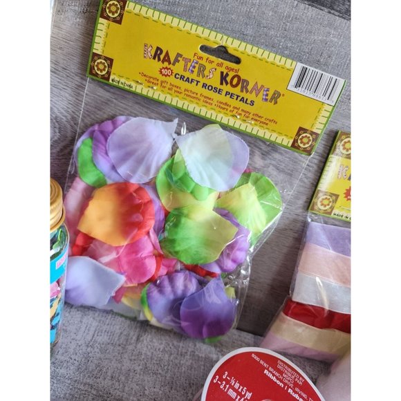 3D Lot Scrapbook Embellishments Ribbons Petals Feathers Flowers Retired NEW #49 - Picture 6 of 14